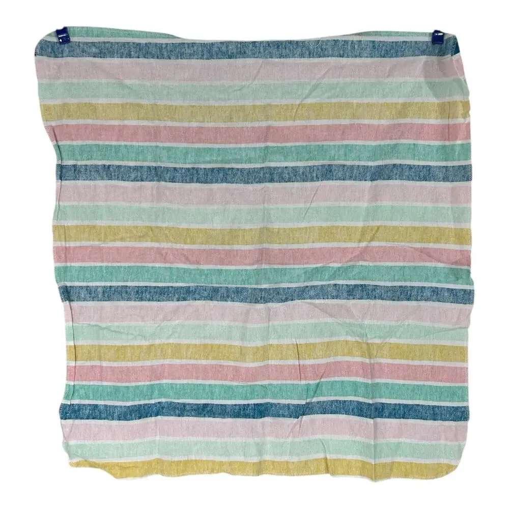 Cloud Island Striped Pink Yellow Green Blue Flannel Receiving Baby Blanket 2020